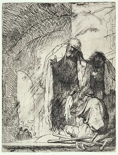 Petrus und Johannes heilen den Krüppel am Tor des Tempels Rembrandt